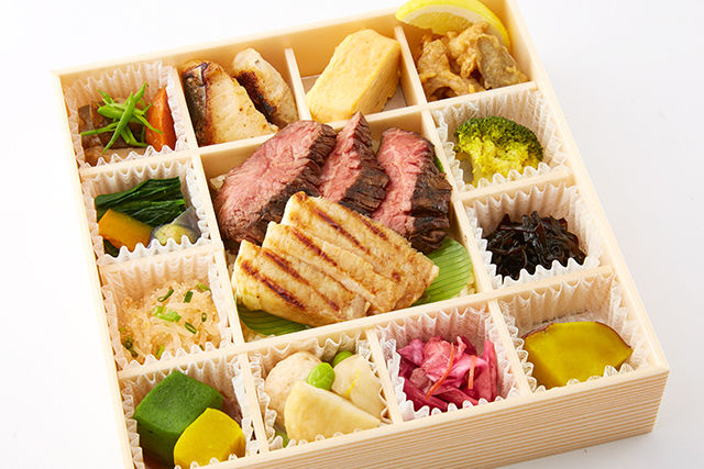 牛ハラミ&米沢豚ロースステーキ弁当