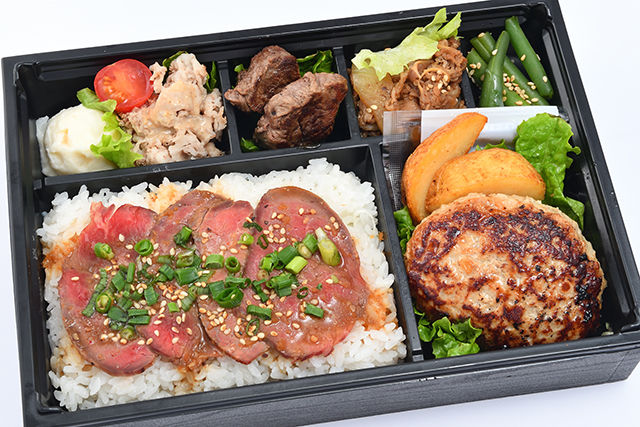 特製ハンバーグステーキの肉づくし【ローストビーフ重】
