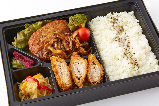 ミルフィーユカツと和風きのこハンバーグ弁当