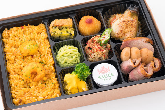 シェ・ヤマライのフレンチBENTO〜合鴨のステーキと里芋の香り蒸し(パエリアご飯)〜