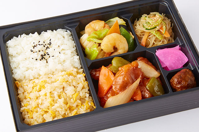 酢豚と八宝菜のWメイン弁当