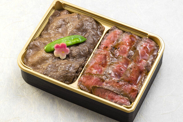 すき焼きとステーキの肉三昧弁当