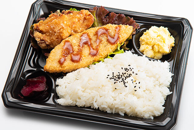 鶏の唐揚げ&白身魚フライ弁当