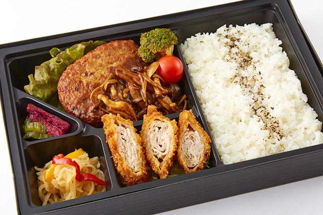 ミルフィーユカツと和風きのこハンバーグ弁当