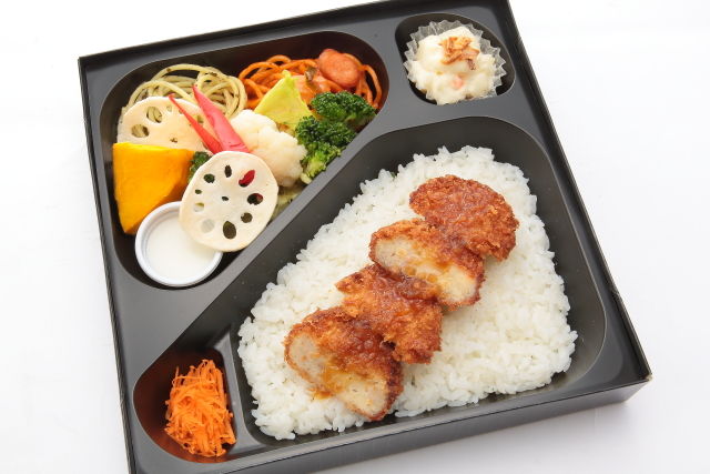 彩り野菜とさっぱりおろしヒレカツBOX