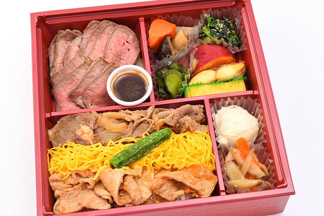 特製ローストビーフと焼肉重御膳