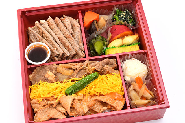 サーロインステーキと焼肉重御膳