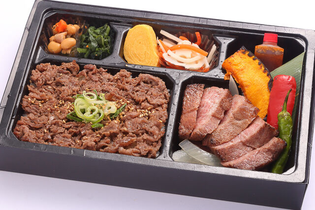 神戸牛霜降ステーキと神戸牛すき焼き重弁当◆eco容器