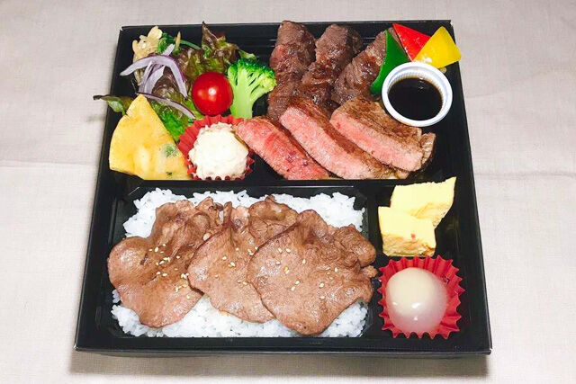 厳選牛サーロインステーキ&牛ヒレステーキの牛タン御膳