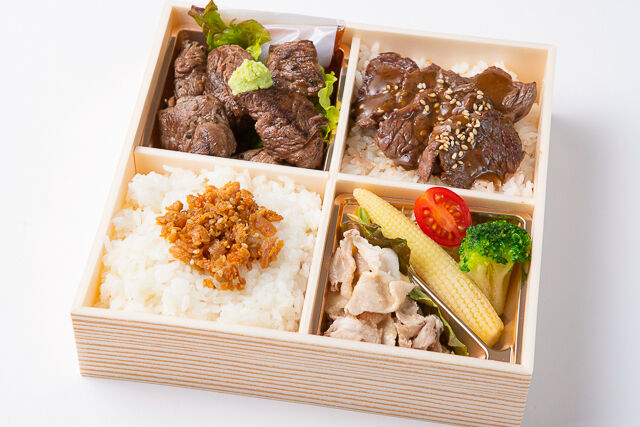 サイコロステーキ&焼肉ハラミ重御膳