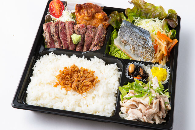サーロインステーキ&さわら塩焼き&しゃぶしゃぶ御膳