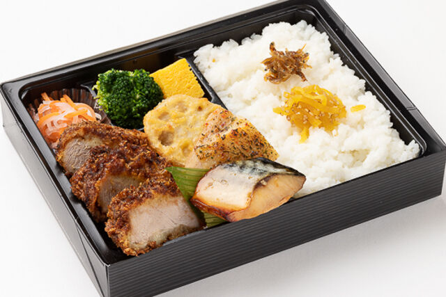 やわらか醤油ひれかつ幕ノ内弁当~鯖の味醂醤油焼き~