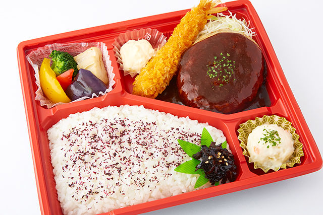 ハンバーグ&エビフライ弁当(白米)