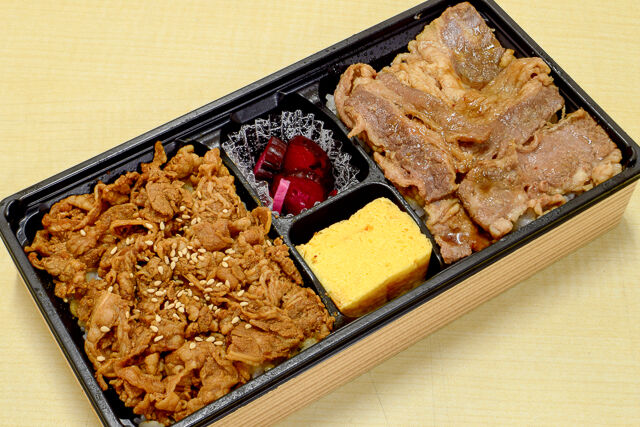 利久食肉センター 牛カルビと仙台味噌牛めし弁当