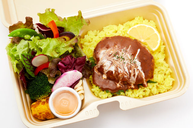 10種の彩り野菜&グリルハンバーグ弁当