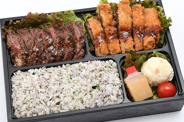 牛ハラミステーキとビフカツの贅沢弁当
