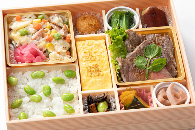 特選牛ステーキの彩り御膳(枝豆ご飯)
