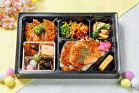 肉割烹 神楽－kagura－-春野菜の肉ステーキ弁当