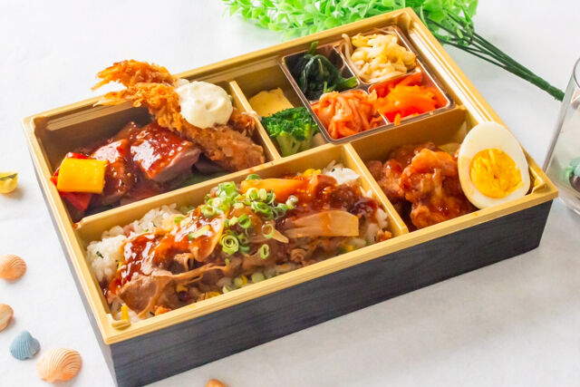 創作割烹 さくら-スタミナ牛と海老フライご膳