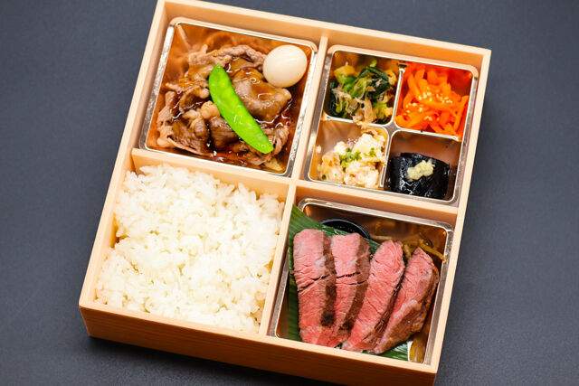 高級ステーキ弁当 あおい亭-国産牛特上ランプステーキとA5すき焼き御膳