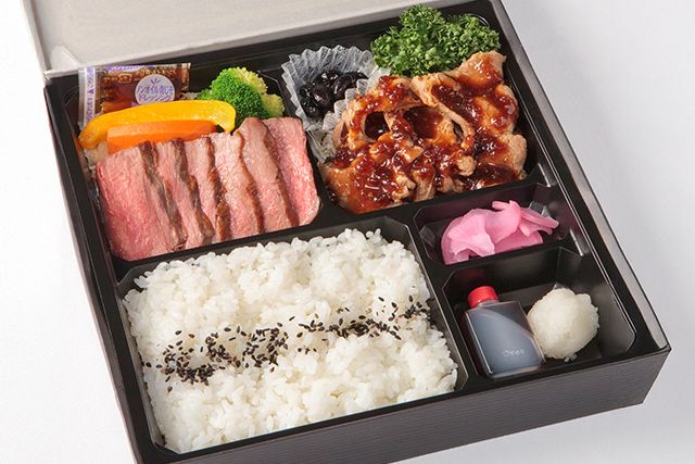 国産牛ステーキ＆ポークジンジャー膳