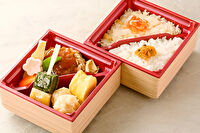 梅の花 栄店-豆腐ハンバーグと定番人気メニューの二種御飯弁当
