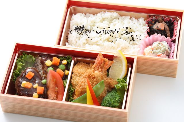 信玄牛カツ専門店（長崎和牛）-長崎和牛手ごねハンバーグと海老カツ弁当