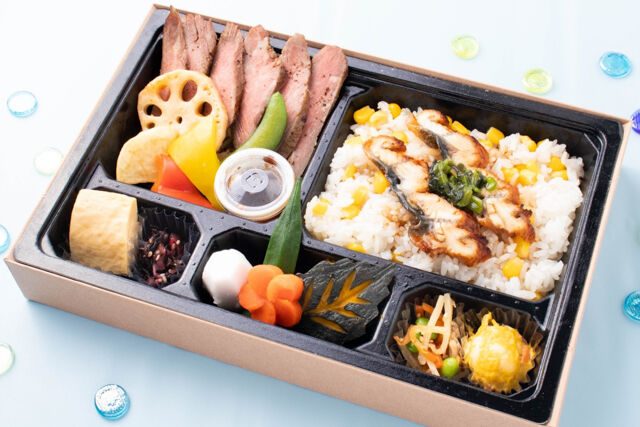 【夏限定】【ECO容器】ビーフステーキと旬の鰻ととうもろこしご飯御膳