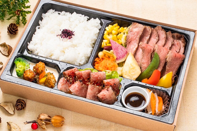 料理屋 KEN-【冬限定】特選黒毛和牛ローストビーフ＆極選ステーキ＆自家製肉団子のクリーム煮御膳