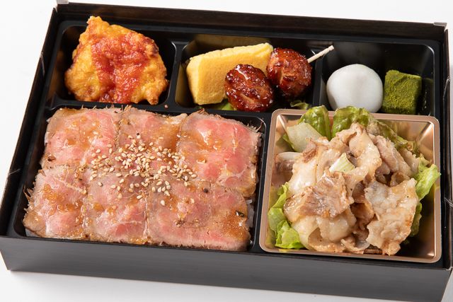 おもてなしの心 三心-特製ダレのネギ塩カルビとローストビーフ重の贅沢御膳
