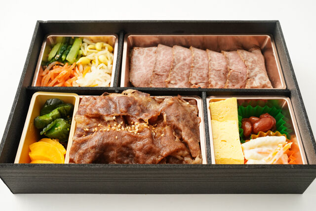 炭火焼肉 双天（北新地 よしもと）-黒毛和牛焼肉重＆霜降りローストビーフ弁当