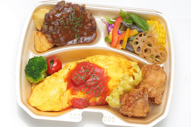 【熨斗対応可】Gateオムライス＆超粗びき手ごねハンバーグ＆唐揚げ