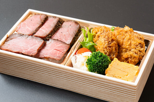 ふく亭 札幌店-ローストビーフと和牛メンチカツ弁当