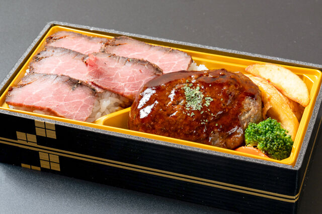 ふく亭 札幌店-ローストビーフと和牛ハンバーグ弁当