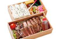 新日本料理 伸幸-牛ランプ肉ダブルステーキ弁当（デザート付き）