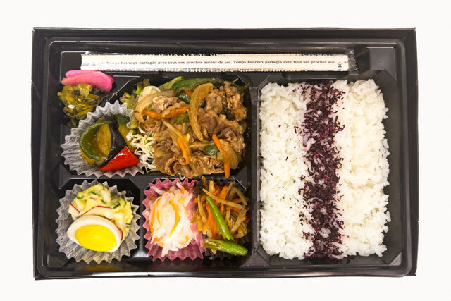 米が旨い！食べちゃう弁当-牛焼肉炒め＆ゆかりごはん