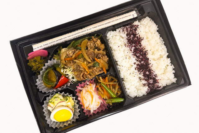 米が旨い！食べちゃう弁当-牛焼肉炒め＆ゆかりごはん