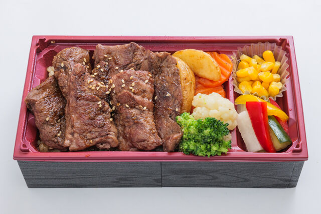 牛タンハンバーグ×ステーキふぅふぅ-牛ハラミステーキ肉重