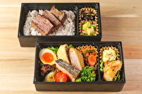 紹介制和食店「恵比寿 園山〜そのやま〜」-熟成ハラミと北海道鮭＆牛タンメンチカツ 3種盛り2段御膳