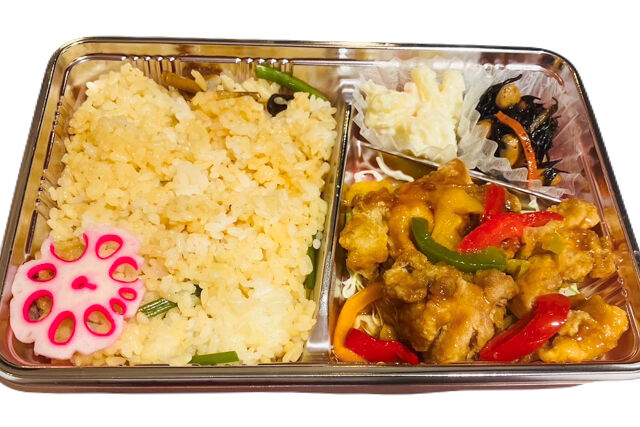 一鶴-【お得弁当】混ぜご飯と酢鶏