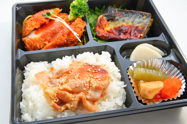 弁当工房あかね堂-豚ロースとんかつと鯖西京焼きの豚バラ照り焼き重