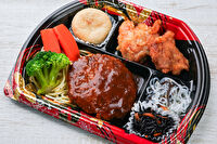 おもてなし亭-和牛と三元豚の合びきハンバーグ＆唐揚げ弁当