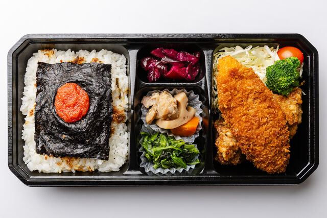お米屋の弁当俵屋-【お米の俵屋】自家製オリジナル唐揚げと白身フライ明太海苔弁当