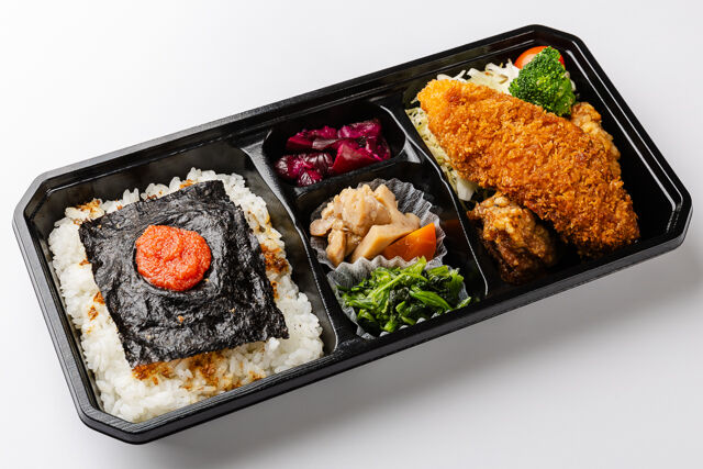 お米屋の弁当俵屋-【お米の俵屋】自家製オリジナル唐揚げと白身フライ明太海苔弁当