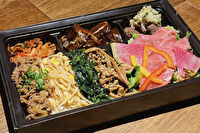 熟成和牛焼肉エイジング・ビーフTOKYO新宿三丁目店-熟成和牛の牛すき入りビビンバとローストビーフサラダ、ネギタン塩、タンシチュー弁当【C】