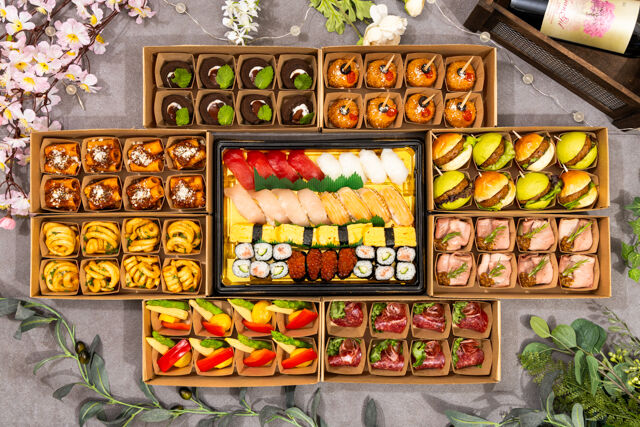 さくらケータリング-【コース】オードブル新スタンダードプラン（寿司付き）※14時以降よりお届け可能