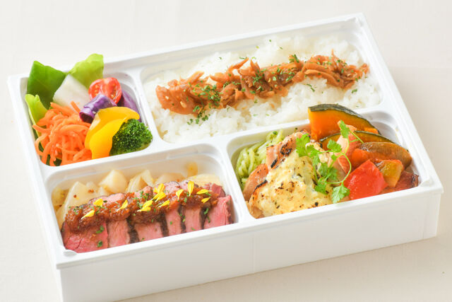 ベベのおそうざい（名古屋店）-牛ザブトンのステーキ弁当
