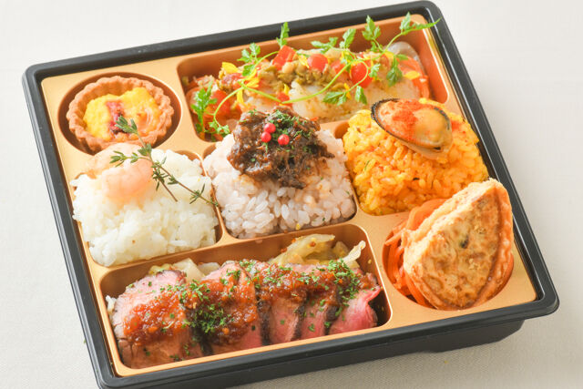ベベのおそうざい（名古屋店）-スペシャリテコース弁当 牛ハラミのステーキと舌平目のムニエル