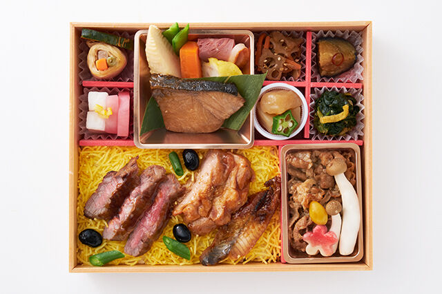 日本橋OIKAWA（東京店）-日本橋“運ざかり”御膳 ステーキ＆うなぎ＆鶏肉の照り焼きご飯