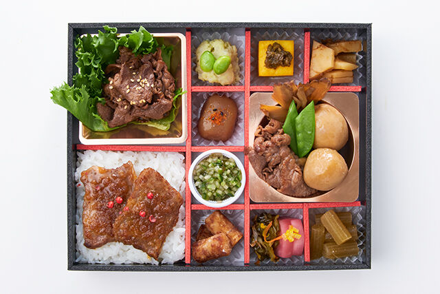 山形料理まら（東京店）-厳選米沢牛 芋煮御膳 米沢牛の焼肉と山形牛の薄切りステーキごはん
